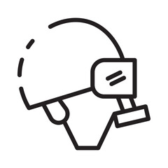 Helmet Protection Work Line Icon