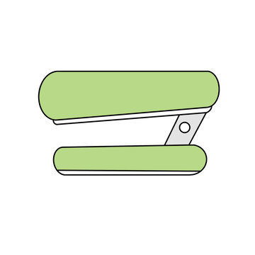 recommend clip art: A green stapler with a silver clip