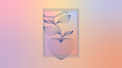 BACKGROUND 166 HEART ORNAMENTAL ABSTRACT WIREFRAME ILLUSTRATION