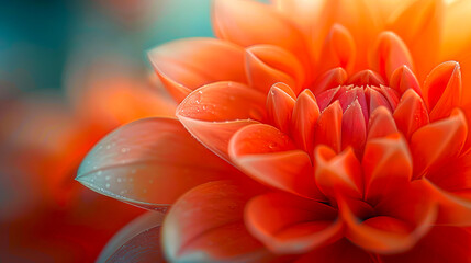 Obraz premium An orange flower with water droplets on it.