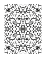 Ault coloring page black and white Mandala illustration Hand drawn outline Mandala. Mandalas for coloring book	