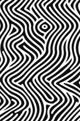 Seamless pattern with twisted lines, vector linear tiling background, stripy weaving, optical maze, twisted stripes