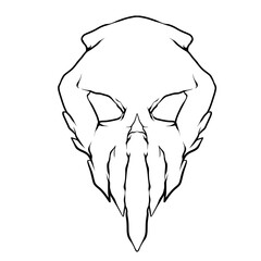 Skull Head Outline Illustration art