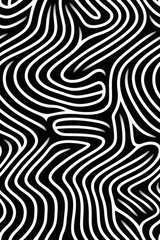 Seamless pattern with twisted lines, vector linear tiling background, stripy weaving, optical maze, twisted stripes