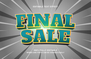 final sale editable text effect in discount and sale text style