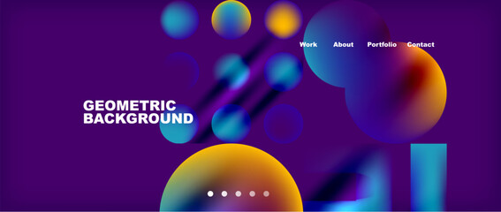 Various colorful geometric shapes abstract web template with gradients and light blur effects. Vector Illustration For Wallpaper, Banner, Background, Card, Book Illustration, landing page
