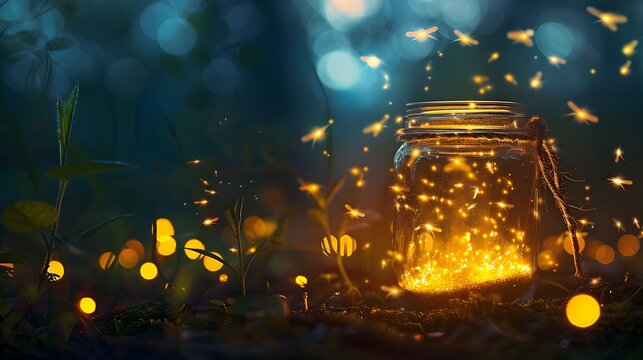 Fireflies Enchanting Dance A Jar Filled with Natures Tiny Lanterns