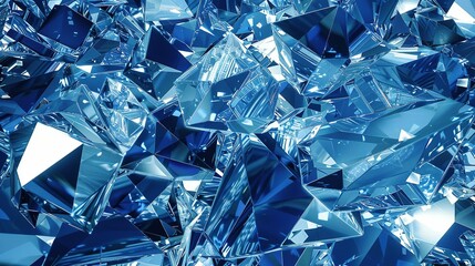 Cyan Collage: Fragmented Glass Fusion