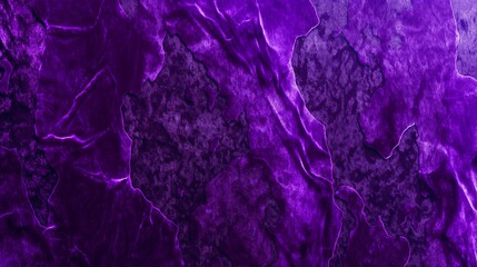 A panoramic view of a crushed velvet texture in royal purple, the deep color and unique texture creating a background that is both visually rich and sensuously appealing. 