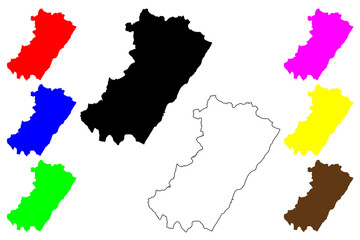 Obraz premium Province of Castellon (Kingdom of Spain, Autonomous Valencian Community) map vector illustration, scribble sketch Castello map