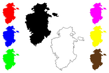 Province of Burgos (Kingdom of Spain, Autonomous Community Castile and Leon) map vector illustration, scribble sketch Burgos map