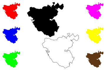 Province of Cadiz (Kingdom of Spain, Autonomous community of Andalusia) map vector illustration, scribble sketch Cadiz map