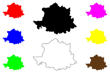 Province of Caceres (Kingdom of Spain, Autonomous Community Extremadura) map vector illustration, scribble sketch Caceres map..