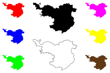 Province of Girona (Kingdom of Spain, Autonomous Community Catalonia) map vector illustration, scribble sketch Girona map