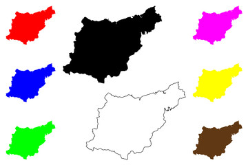 Obraz premium Province of Gipuzkoa (Kingdom of Spain, Basque Autonomous Community, Basque Country) map vector illustration, scribble sketch Gipuzkoa map