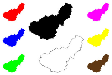 Province of Granada (Kingdom of Spain, Autonomous community of Andalusia) map vector illustration, scribble sketch Granada map