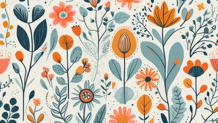 seamless pattern with tulips
