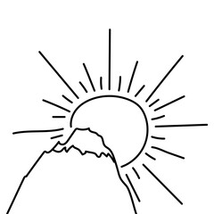 Sonnenaufgang hinter einem Berg