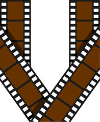 Fototapeta premium Movie Roll Letter Alphabet Vector V
