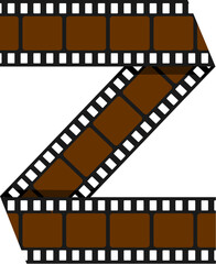 Obraz premium Movie Roll Letter Alphabet Vector Z