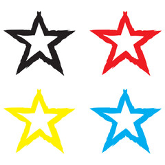 A set of grunge stars - frames in black. Vector elements for design design. Universal symbols and elements in eps 10.