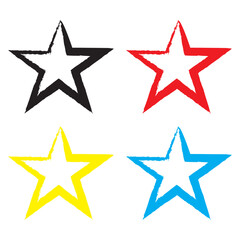 A set of grunge stars - frames in black. Vector elements for design design. Universal symbols and elements in eps 10.