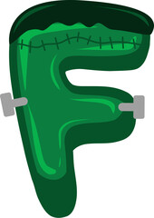 Frankenstein Letter Alphabet Vector F