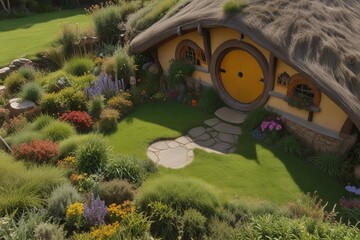 Drone Discovery: Serene Landscape of Round-Door Hobbit Homes