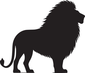 Lion silhouette isolated on white background. lion logo