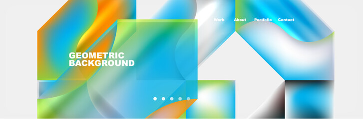 Fototapeta premium Abstract geometric shapes web design page. Vector Illustration For Wallpaper, Banner, Background, Card, Book Illustration, landing page