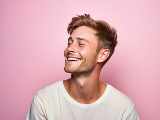 Fototapeta premium A man with is smiling and laughing