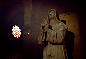 Sacred Devotion: Saint Holding the Sacred Heart of Jesus, Sacré-Cœur Basilica, Montmartre