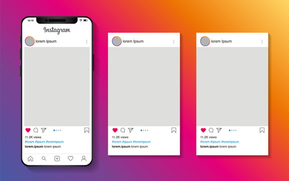 Mumbai, 6th May, 2023: Instagram post mockup template on an apple iPhone mobile screen. social media network feed. Minimal design phone interface of popular social networks. Premium carousel mock-up.