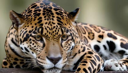 A Jaguar With Its Fur Patterned Like The Dappled S  2