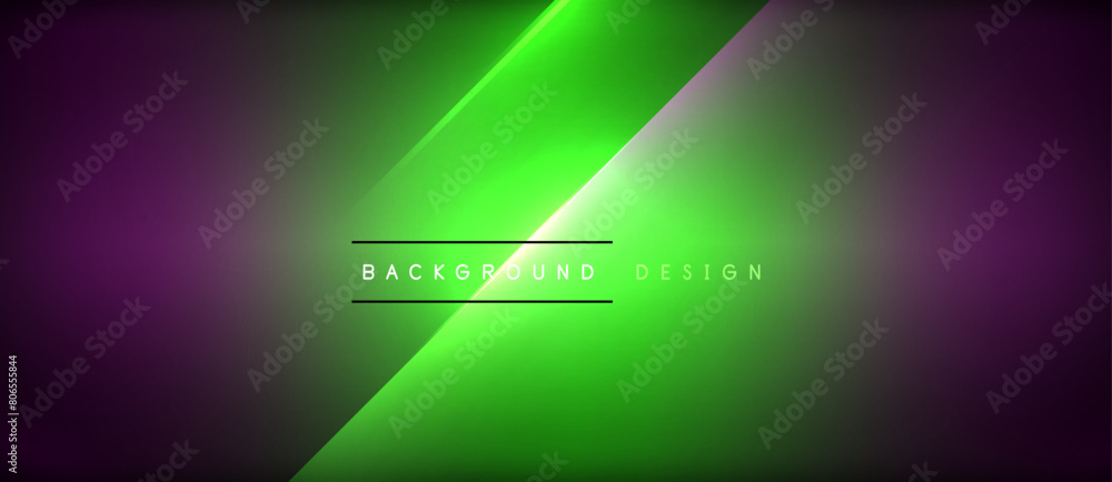 Poster a green and purple background with a glowing diagonal line . high quality