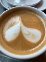 cup of cappucino  with nice foam art