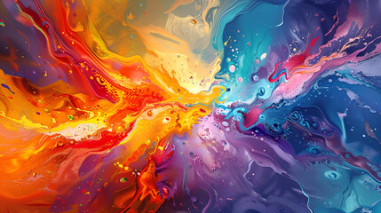 Abstract colorful oil painting background ,generative ai