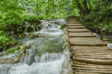 Landscape View Of The Beautiful Plitvice Lakes National Park At Summer, Croatia