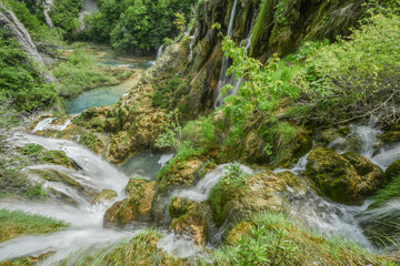 Landscape View Of The Beautiful Plitvice Lakes National Park At Summer, Croatia