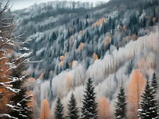 snow covered trees