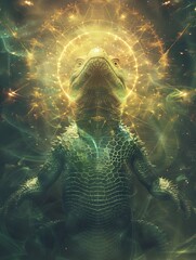 Mystical Aura of an Extinct Reptilian Species Preserved in Cosmic Fossil Remains