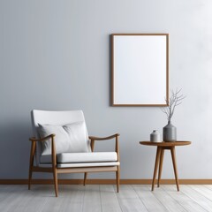 Simple frame mockup on a textured light wall, perfectly fitting into a minimalist styled interior.