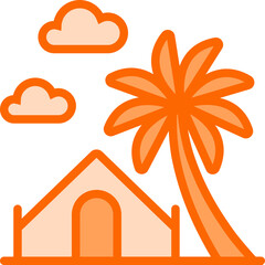 Camping Dual Tone Icon Design Vector