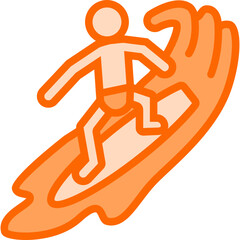 Surfing Dual Tone Icon Design Vector