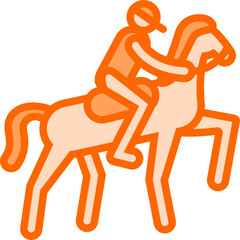 Horseback Riding Dual Tone Icon Design Vector