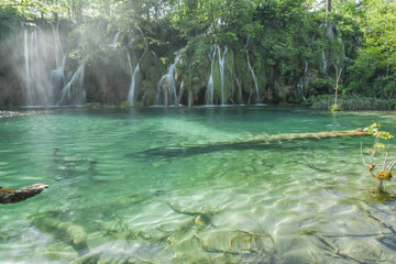 Landscape View Of The Beautiful Plitvice Lakes National Park At Summer, Croatia