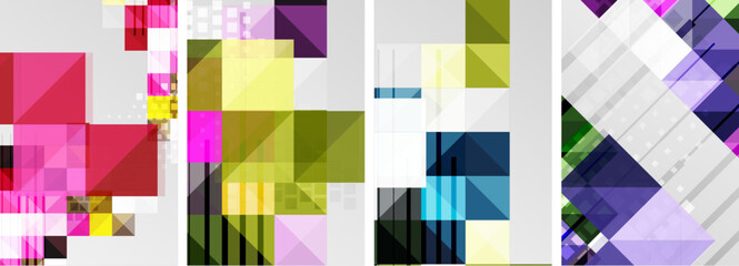 Square abstract poster set. Vector Illustration For Wallpaper, Banner, Background, Card, Book Illustration, landing page