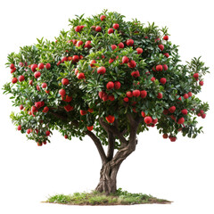 Apple tree isolated on a transparent background