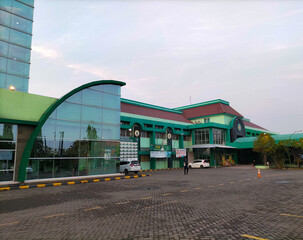 View of PKU Muhammadiyah Tegal Hospital in the morning. Adiwerna, Indonesia.