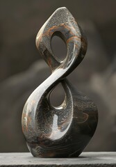 Polished Stone Sculpture with Captivating Organic Lines and Meditative Expression